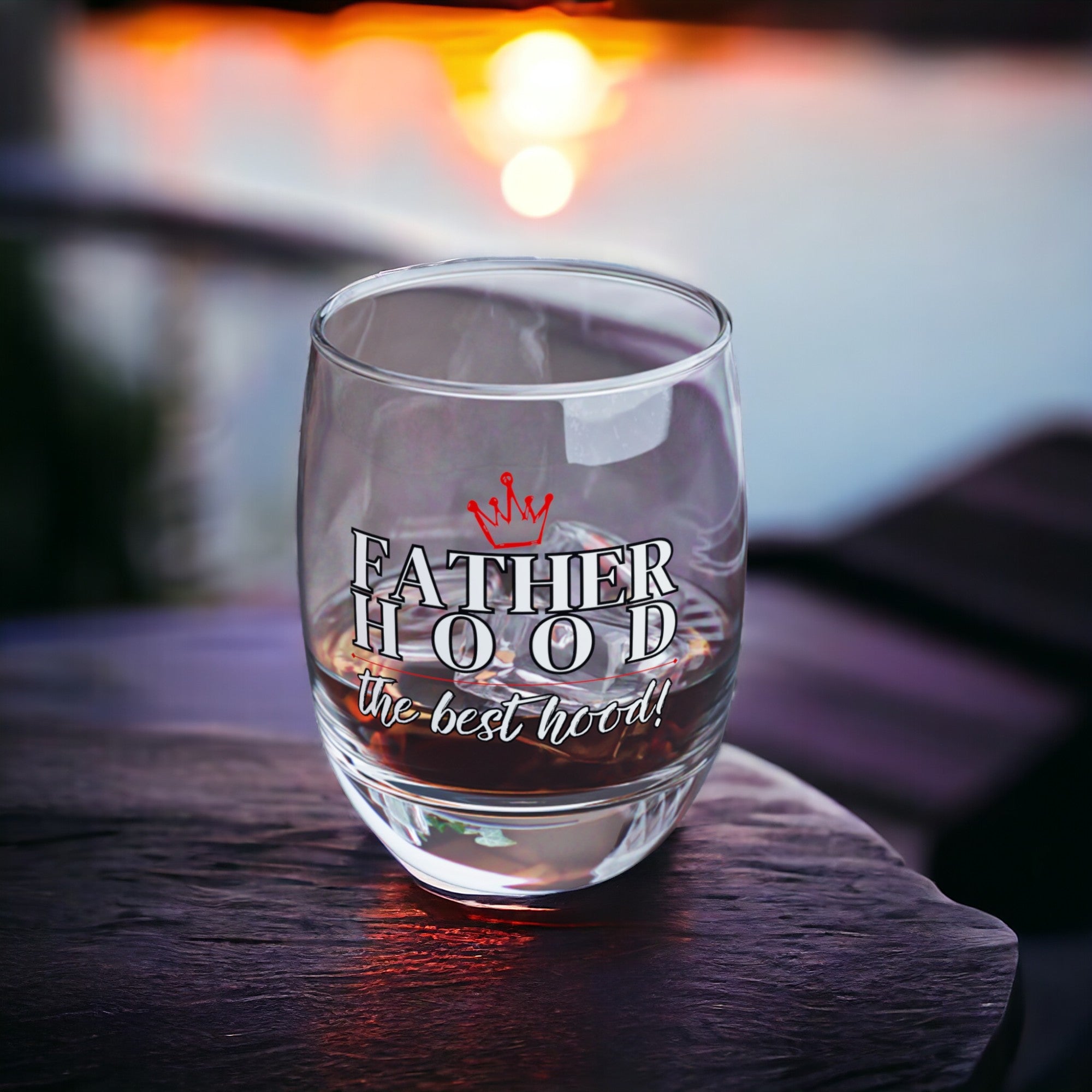 Fatherhood The Best Hood - Whiskey Glass